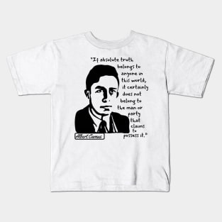 Albert Camus Portrait and Quote Kids T-Shirt